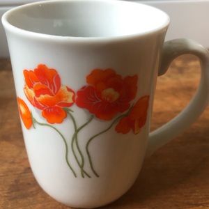 Vintage 1976 “Spring Floral” Poppy Flower coffee mug by Enesco